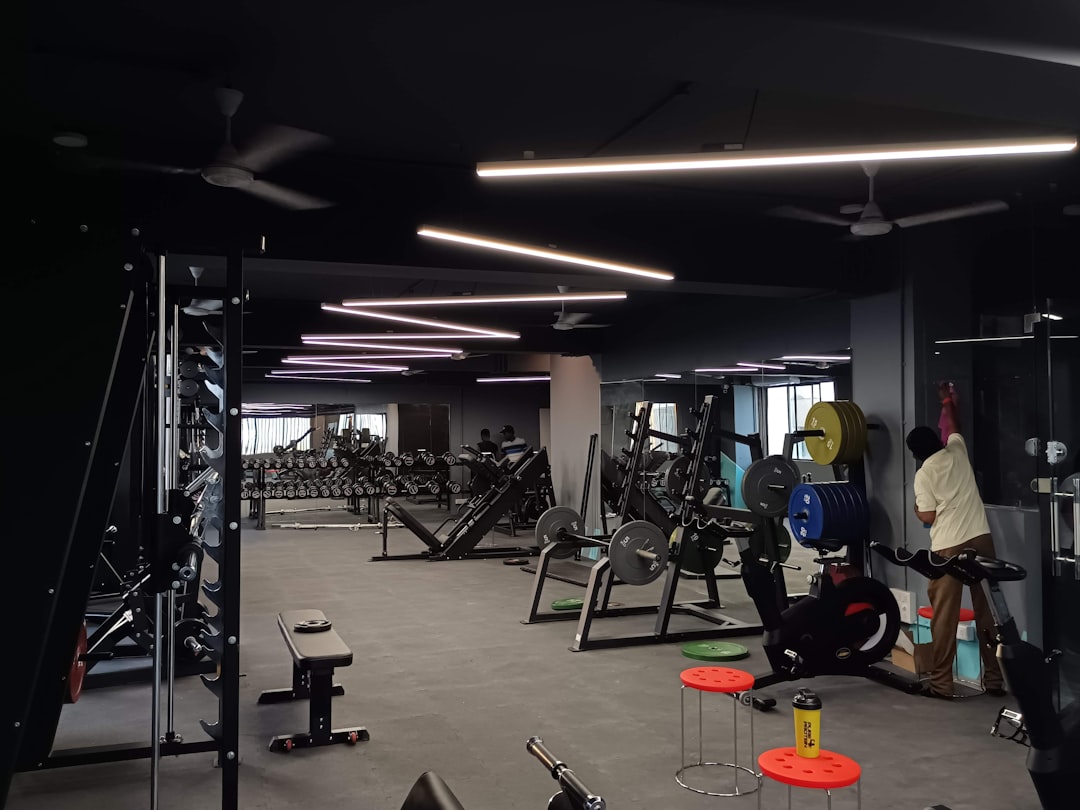 a gym filled with lots of exercise equipment